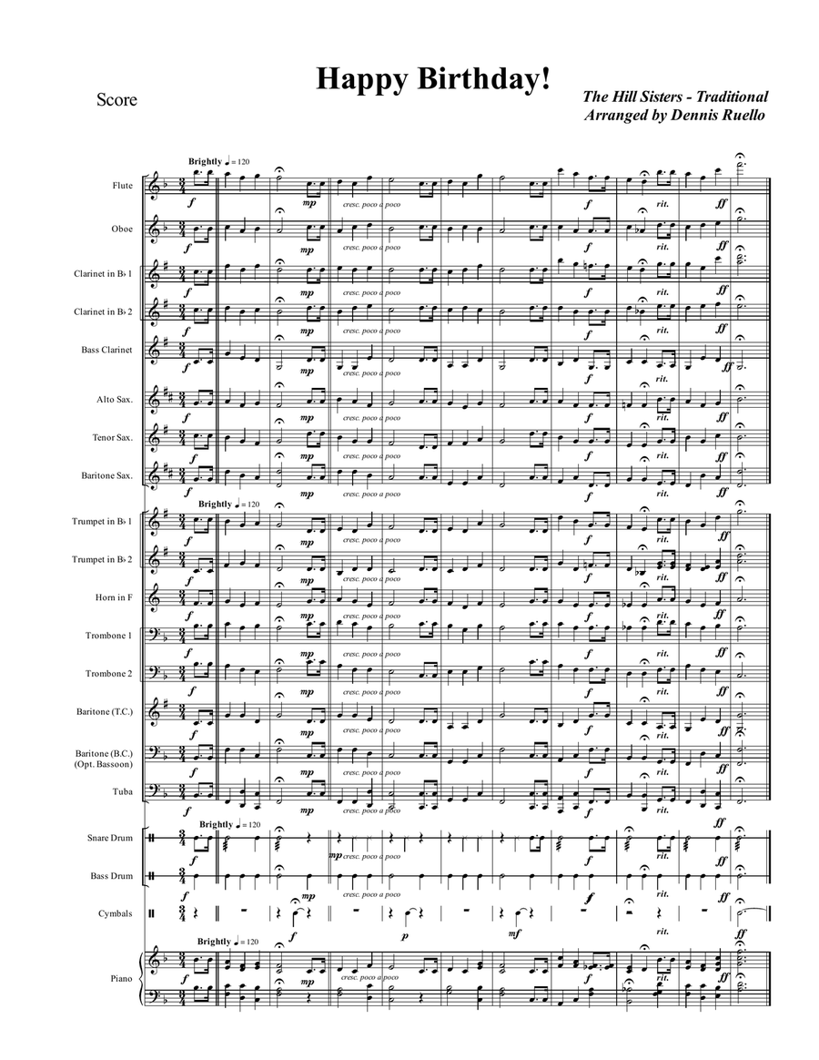Happy Birthday! - Marching / Concert Band - Intermediate Concert Band scores gallery preview page 1