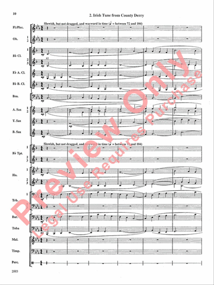 A Percy Grainger Suite Concert Band scores gallery preview page 11