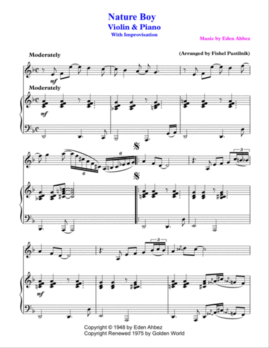 Nature Boy Violin Solo scores gallery preview page 2
