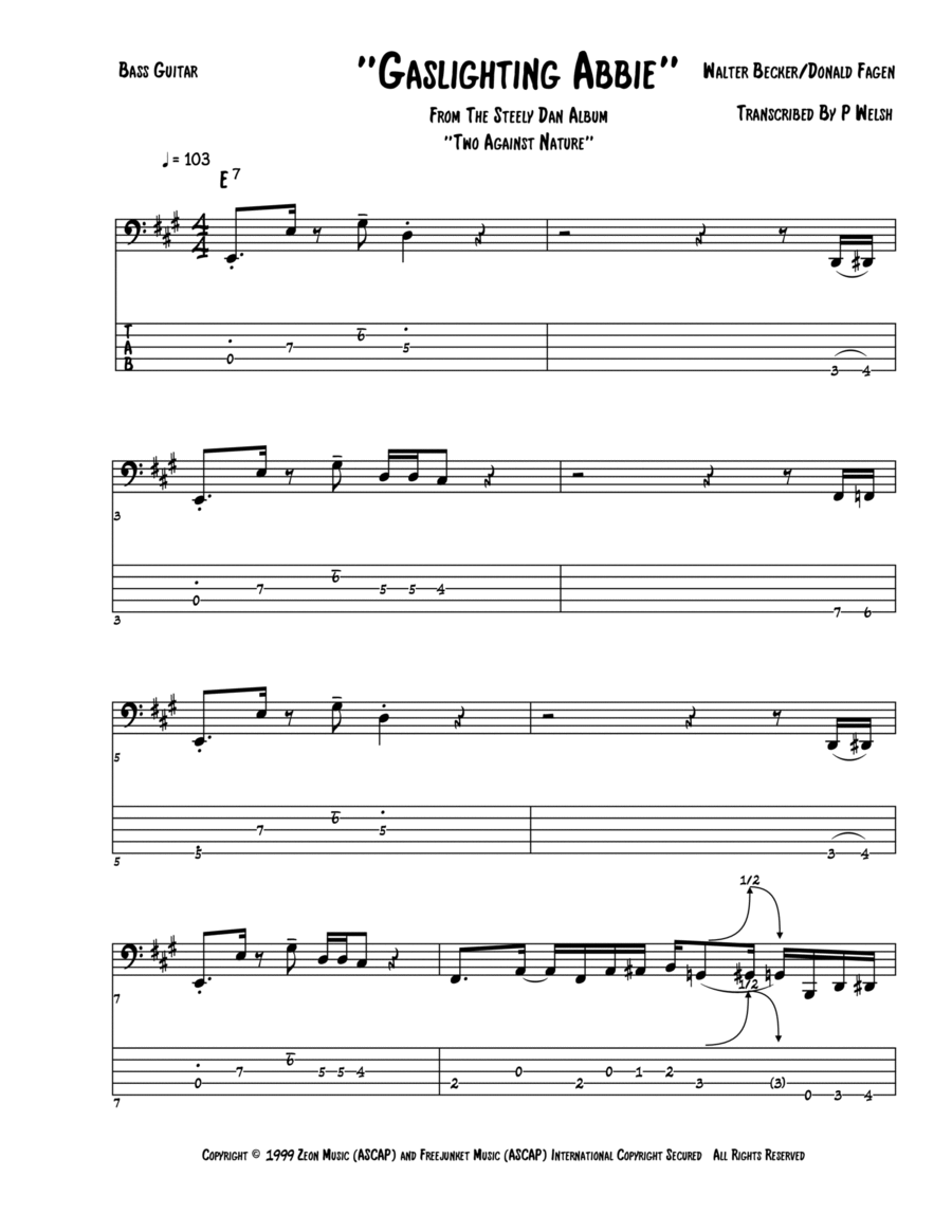 Gaslighting Abbie Bass Guitar scores gallery preview page 1