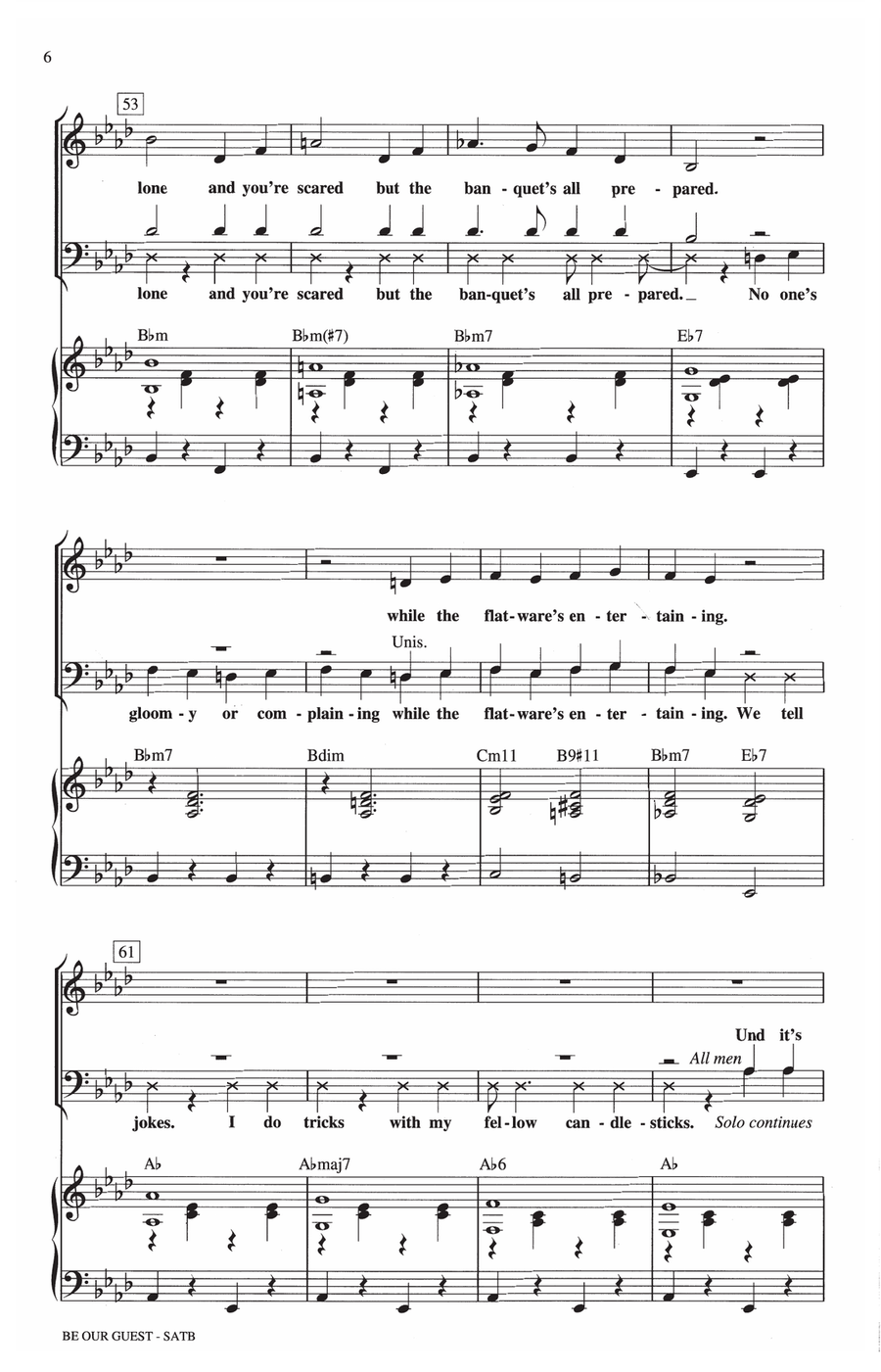 Be Our Guest (from Beauty And The Beast) (arr. Ed Lojeski) 4-Part scores gallery preview page 5