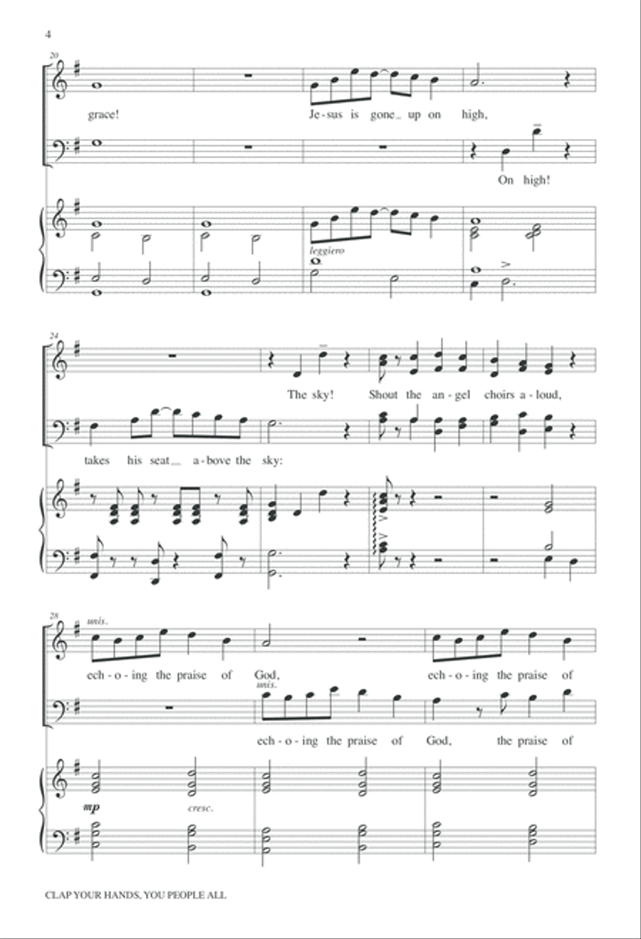 Clap Your Hands You People All 4-Part scores gallery preview page 4