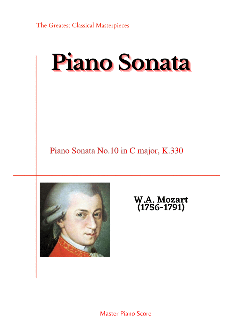 Mozart-Piano Sonata No.10 in C major, K.330 Mozart-Piano Sonata No.10 in C major, K.330 Piano Solo scores gallery preview page 1