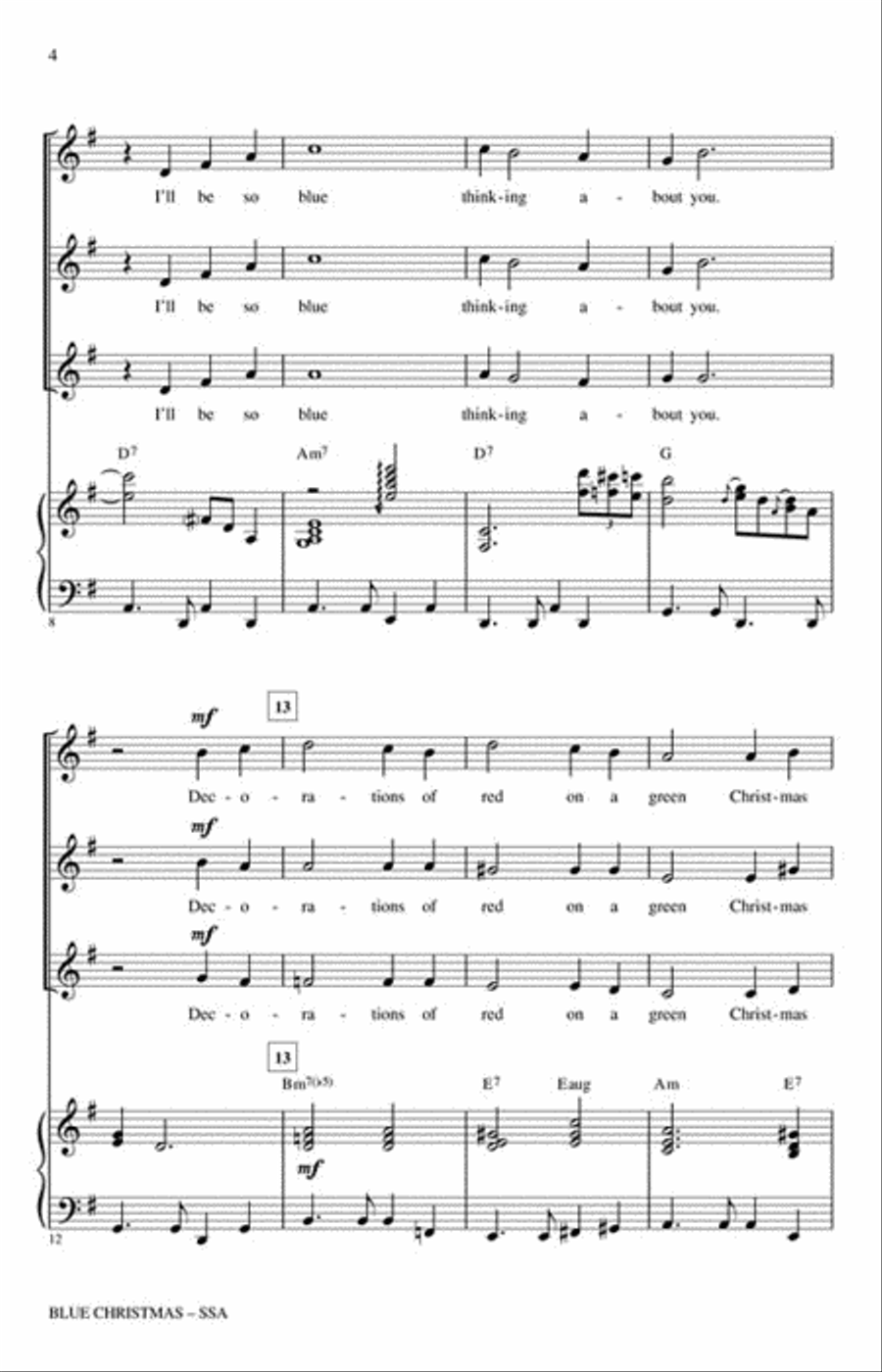 Blue Christmas Blue Christmas Choir scores gallery preview page 3