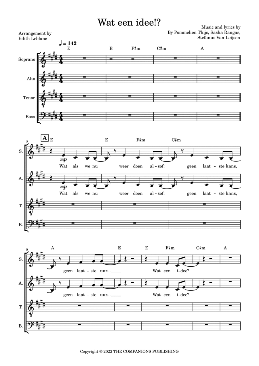 Wat Een Idee!? 4-Part scores gallery preview page 1