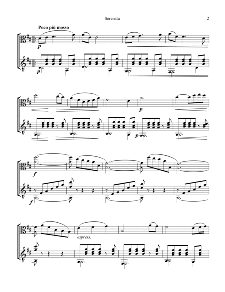 Serenata Rimpianto Op. 6 for viola and easy guitar (D Major) image number null