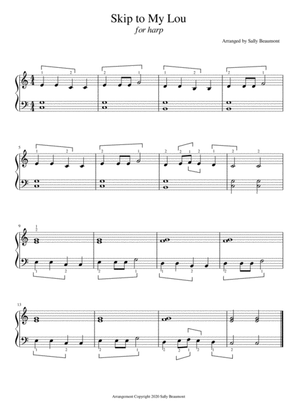 Skip to My Lou - Beginner Childrens Song for Harp