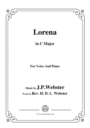 Book cover for J. P. Webster-Lorena,in C Major,for Voice and Piano
