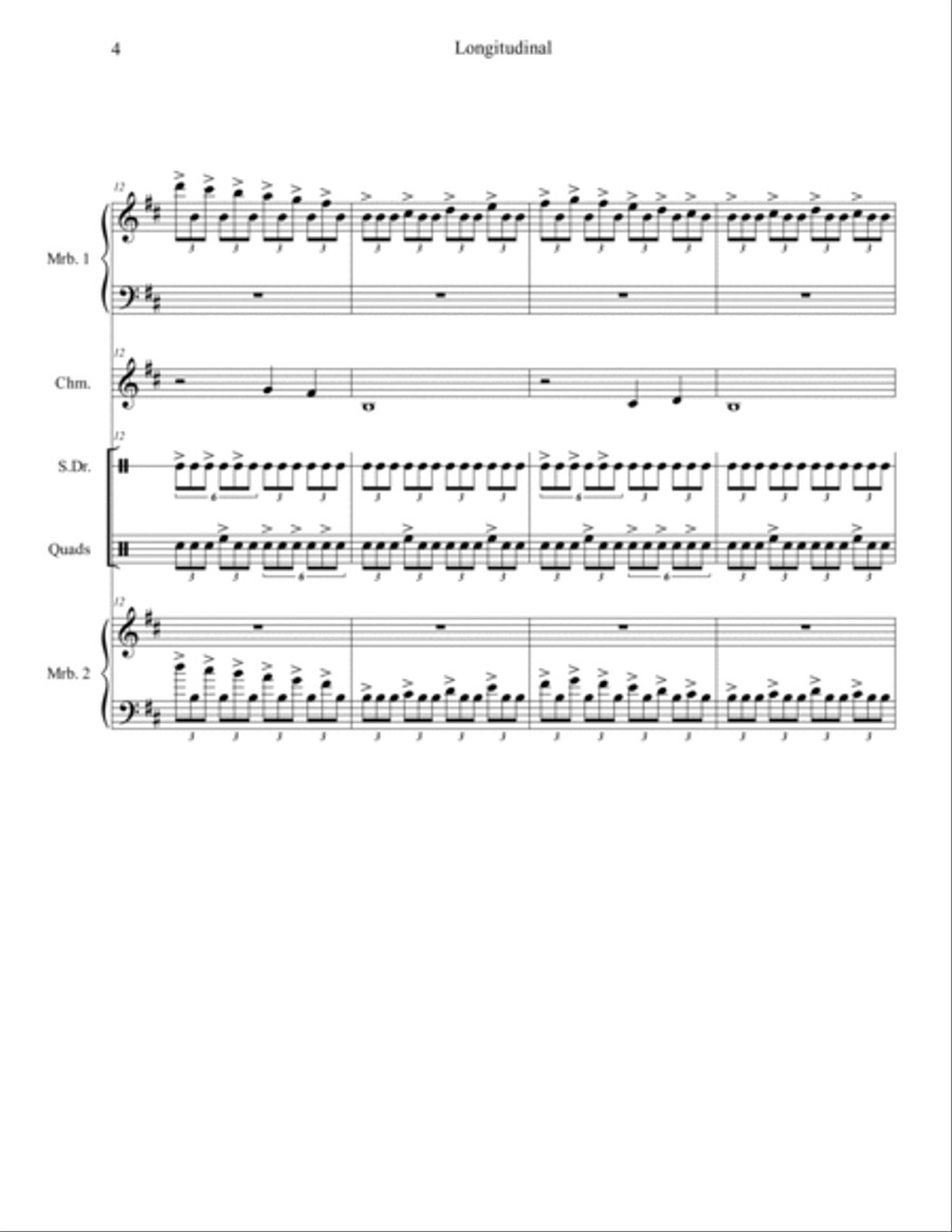 Longatudinal Percussion Ensemble scores gallery preview page 4