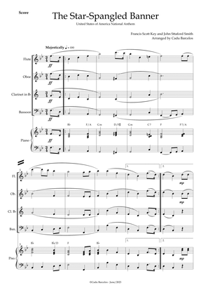 The Star-Spangled Banner - EUA Hymn (Woodwind Quartet) Piano and chords