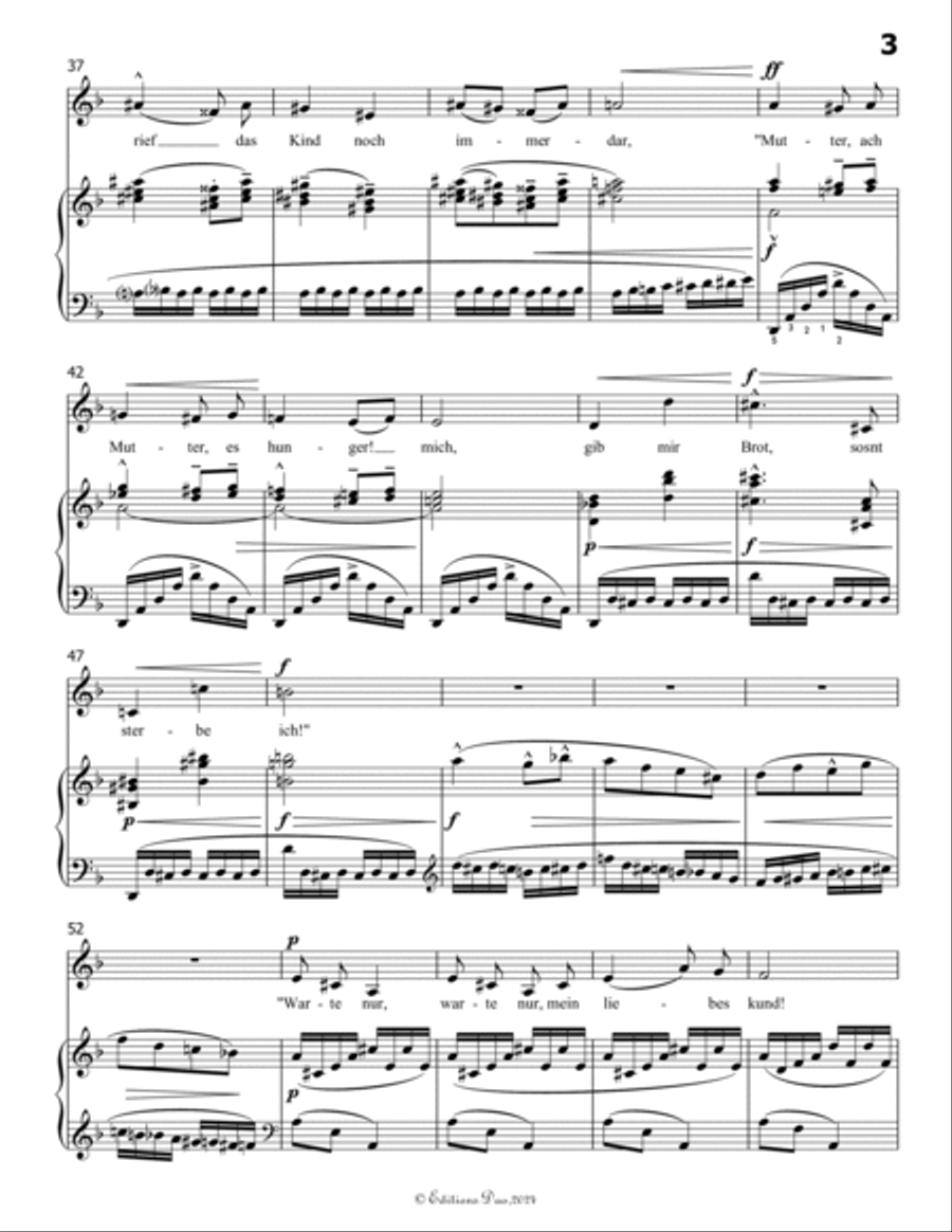 Das irdische Leben, by Mahler, in F Major Piano, Vocal scores gallery preview page 5