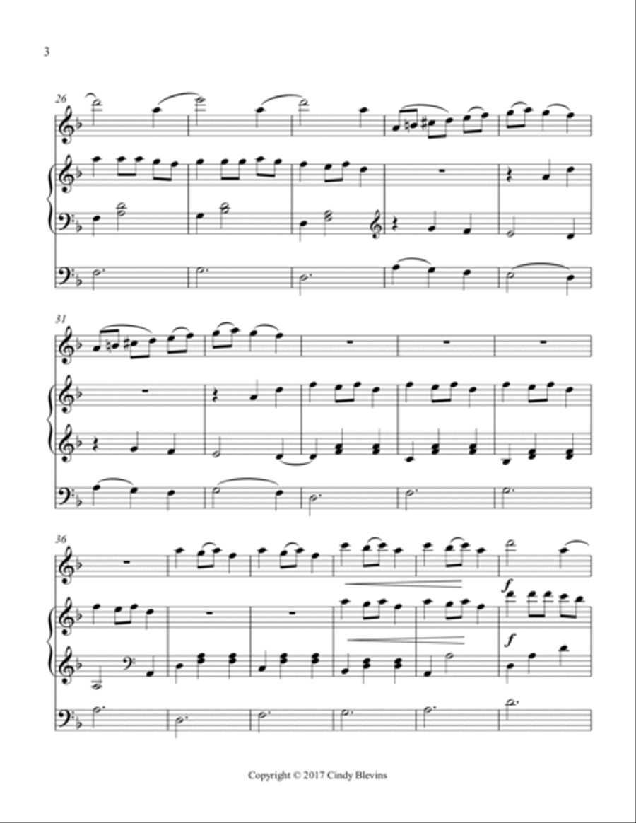 Carol of the Bells, for Piano, Flute and Cello Flute scores gallery preview page 4