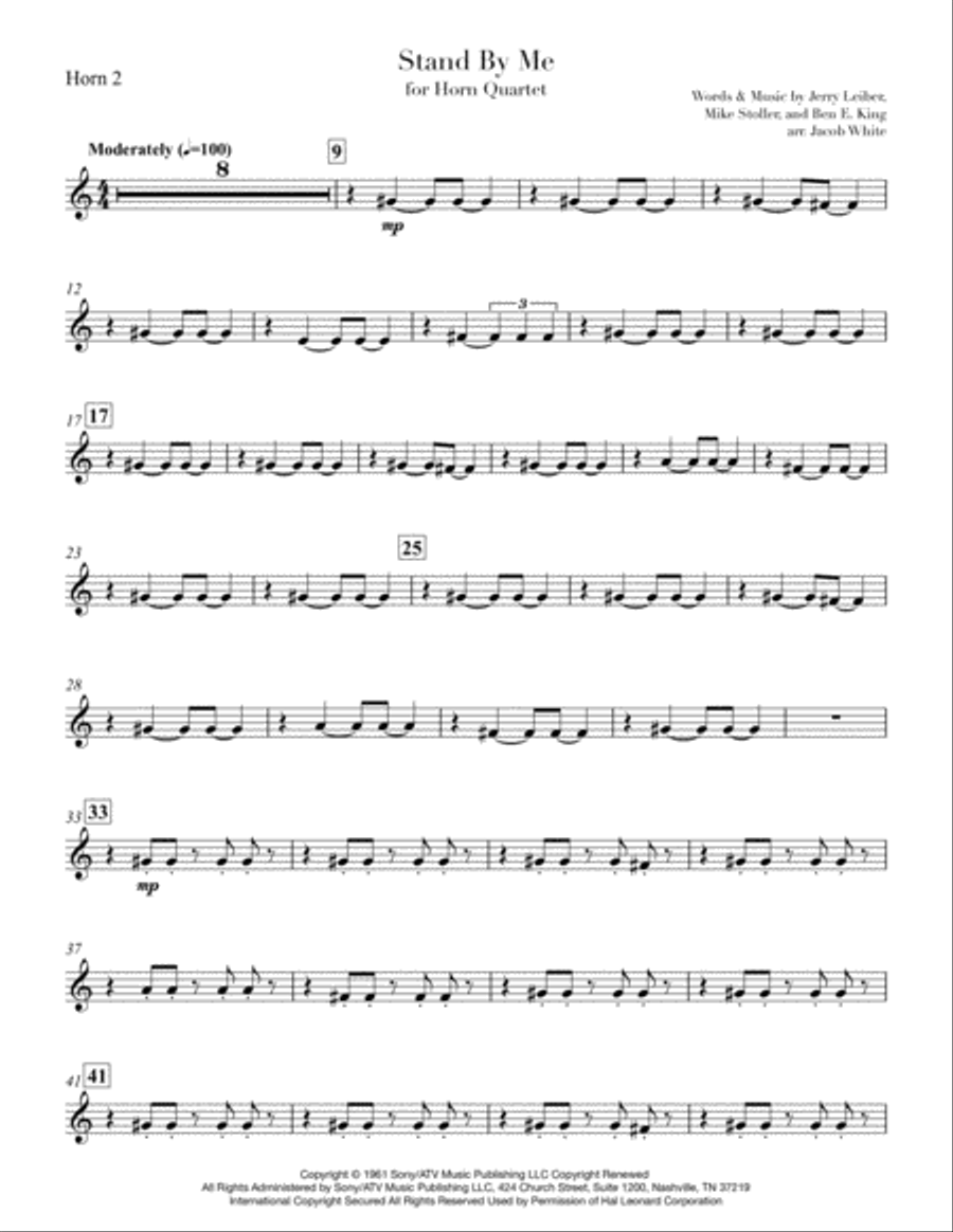 Stand By Me Brass Quartet scores gallery preview page 6