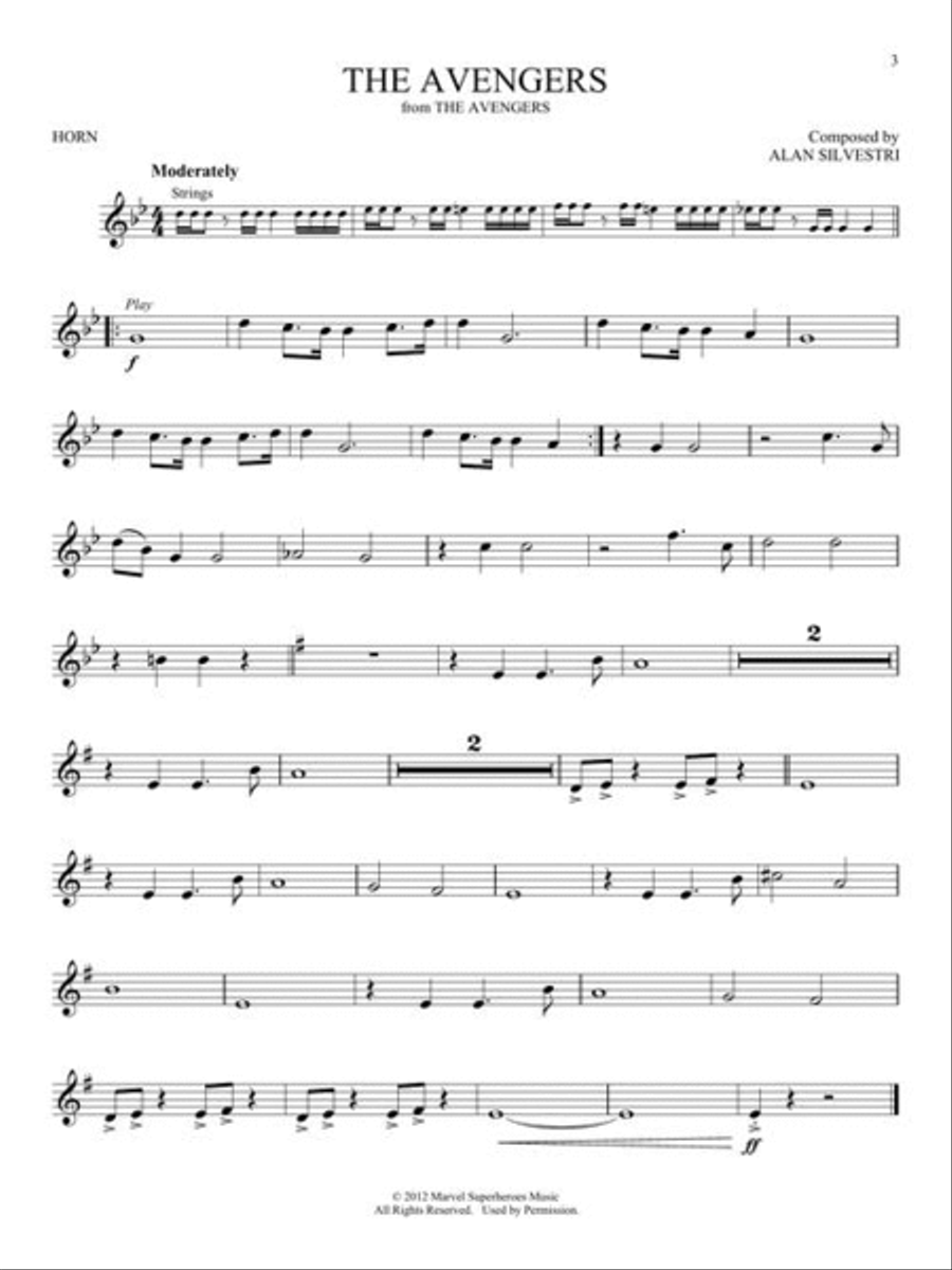 Superhero Themes Instrumental Play-Along for Horn Horn scores gallery preview page 6
