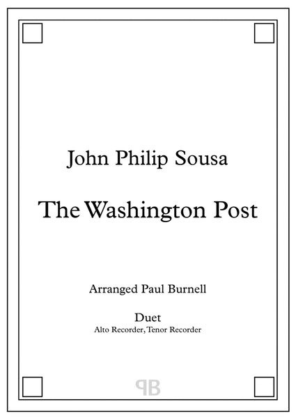 The Washington Post, arranged for duet: Alto and Tenor Recorder image number null
