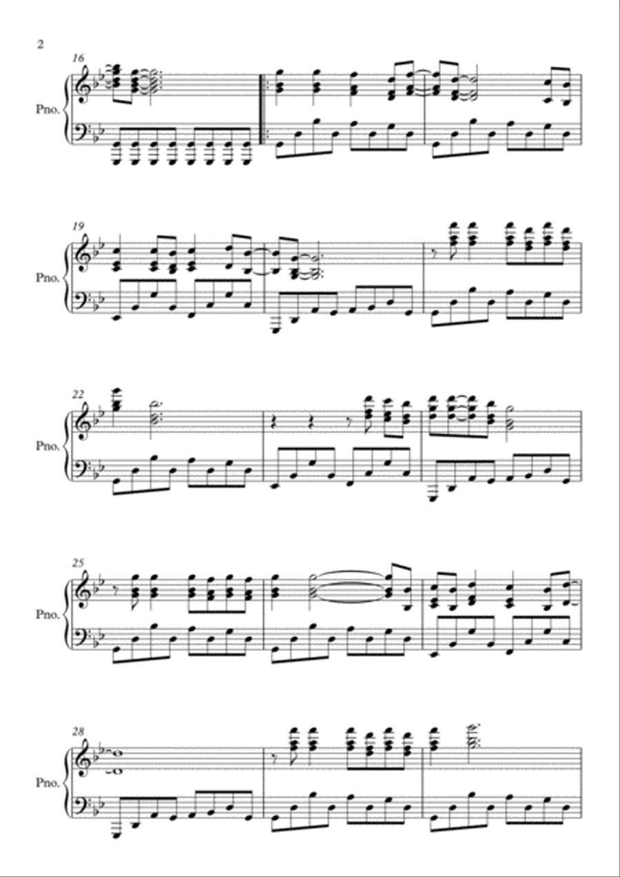 Smoke On The Water Smoke On The Water Piano Solo scores gallery preview page 2