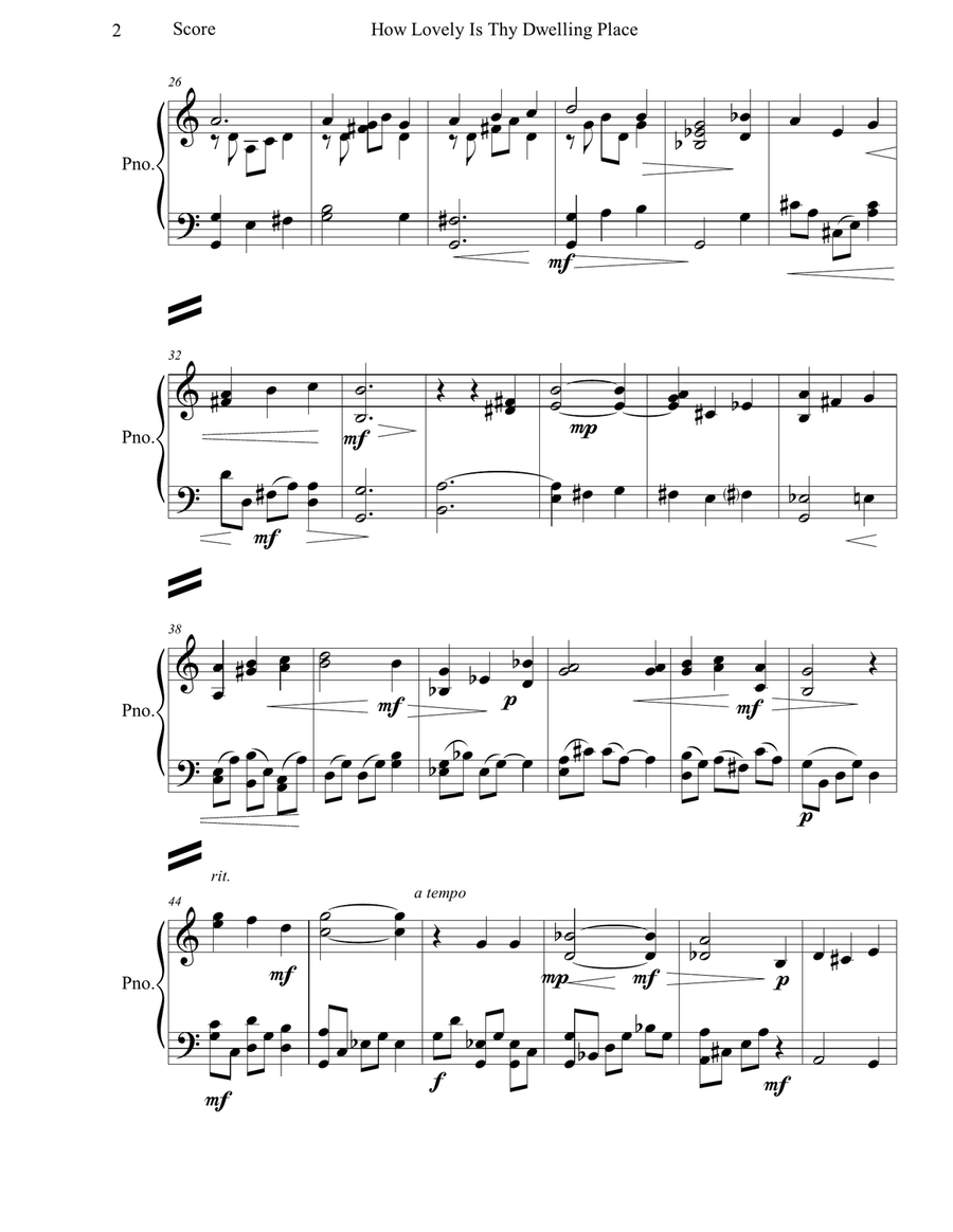 How Lovely Is Thy Dwelling Place for Solo Piano Piano Solo scores gallery preview page 3