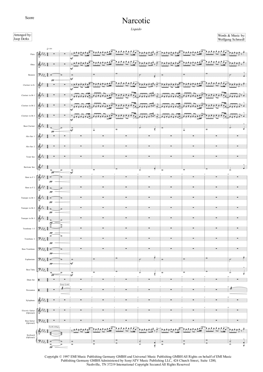 Narcotic Concert Band scores gallery preview page 1