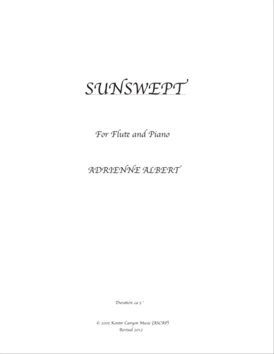 SUNSWEPT for flute and piano Flute Solo scores gallery preview page 1