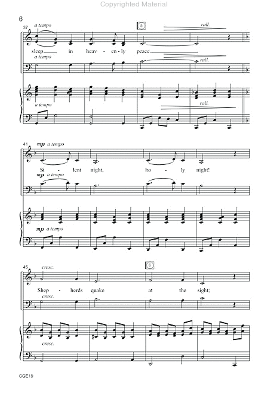 Silent Night (SAB with opt. cello) 4-Part scores gallery preview page 5