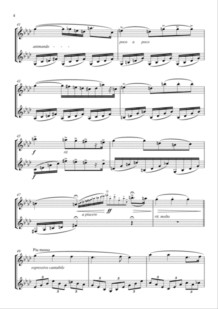 Largo appassionato Clarinet Duet scores gallery preview page 4