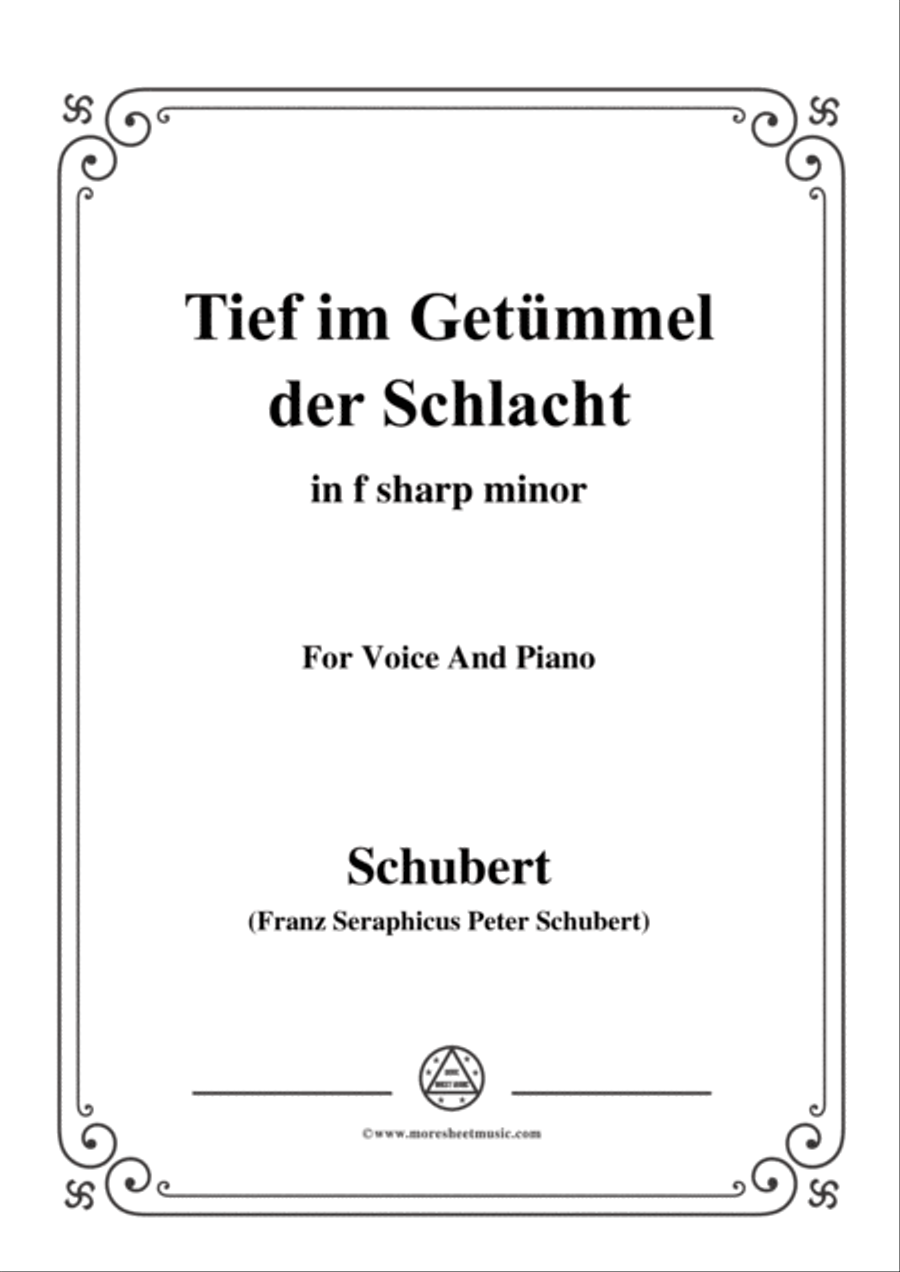 Schubert-Tief im Getümmel der Schlacht,in f sharp minor,for Voice&Piano Voice scores gallery preview page 1