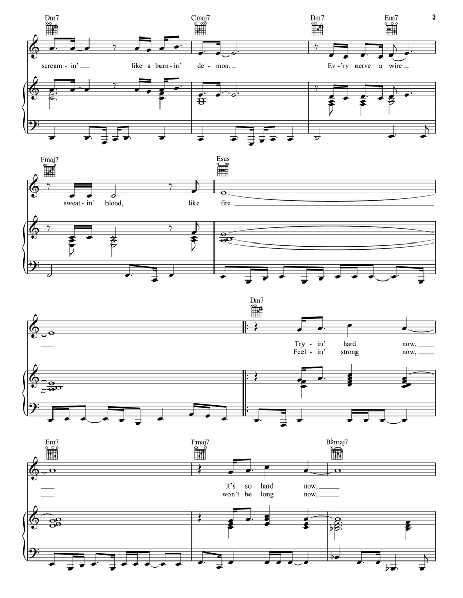 Gonna Fly Now (Theme from Rocky) Piano, Vocal, Guitar scores gallery preview page 3