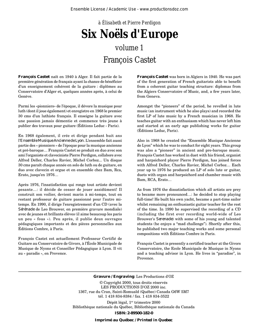 Six Noëls d'Europe, vol. 1 Guitar Ensemble scores gallery preview page 1