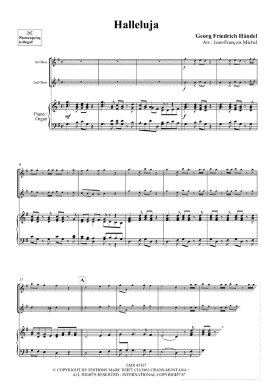 Halleluja (Handel) / Ave Maria (Bach-Gounod) / Trumpet Voluntary (Clarke) Organ scores gallery preview page 3