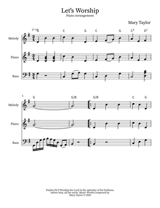 Let's Worship Piano Arrangement
