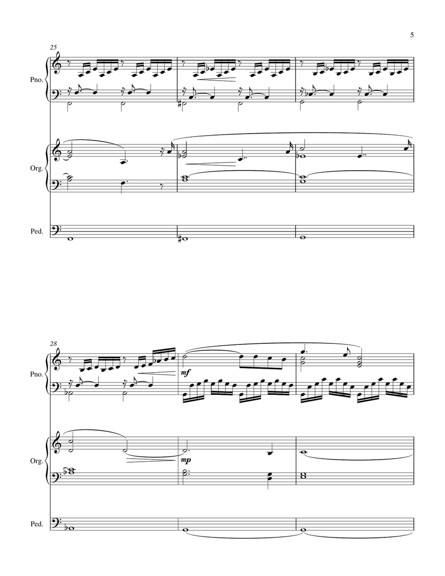 Meditation (Ave Maria) Bach-Gounod (Piano & Organ Duet) Organ Accompaniment scores gallery preview page 5