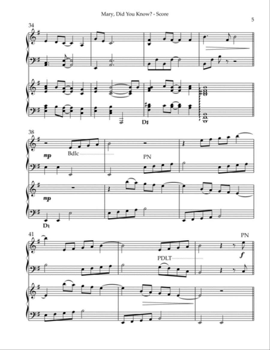 Mary, Did You Know? Pedal Harp scores gallery preview page 5