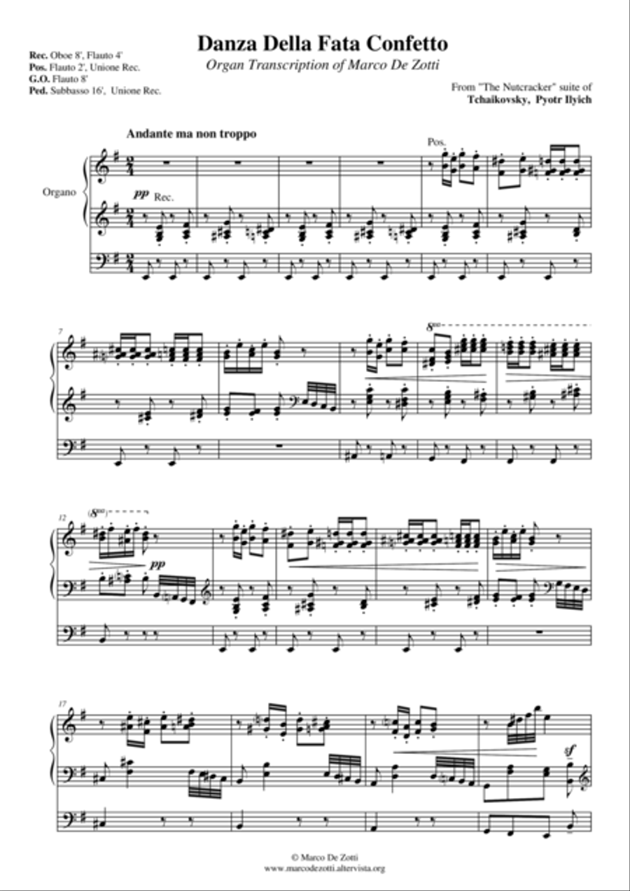 Dance Of The Sugarplum Fairy Organ Solo scores gallery preview page 1