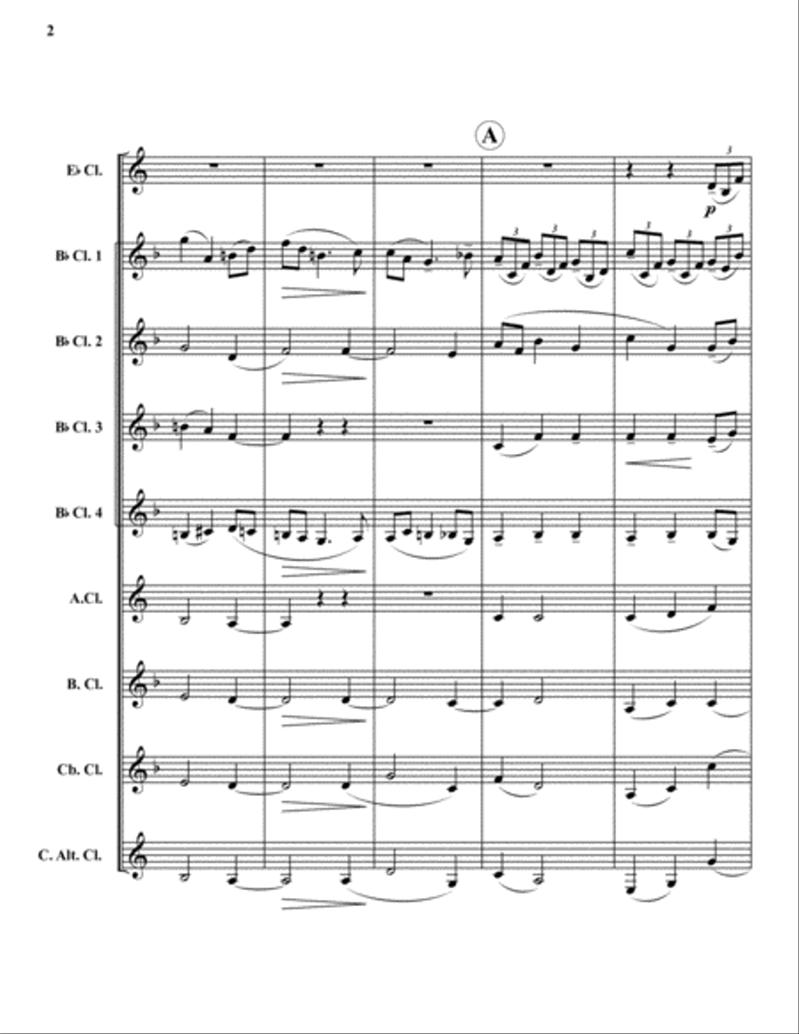 Nimrod from the Enigma Variations Clarinet Choir scores gallery preview page 2