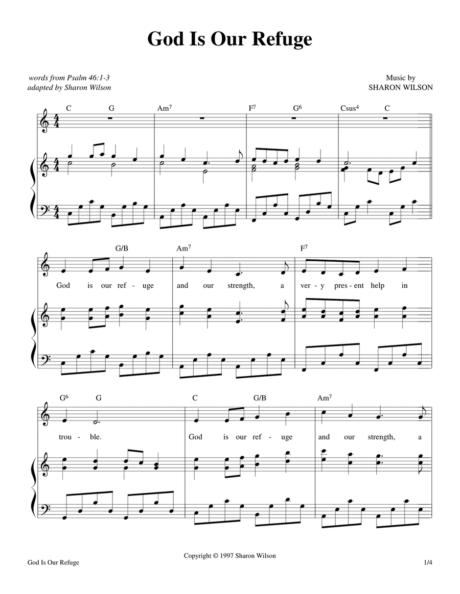 God Is Our Refuge (Psalm 46) Piano, Vocal scores gallery preview page 1