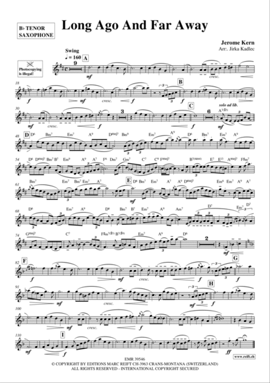 Long Ago And Far Away Long Ago And Far Away Tenor Saxophone scores gallery preview page 2