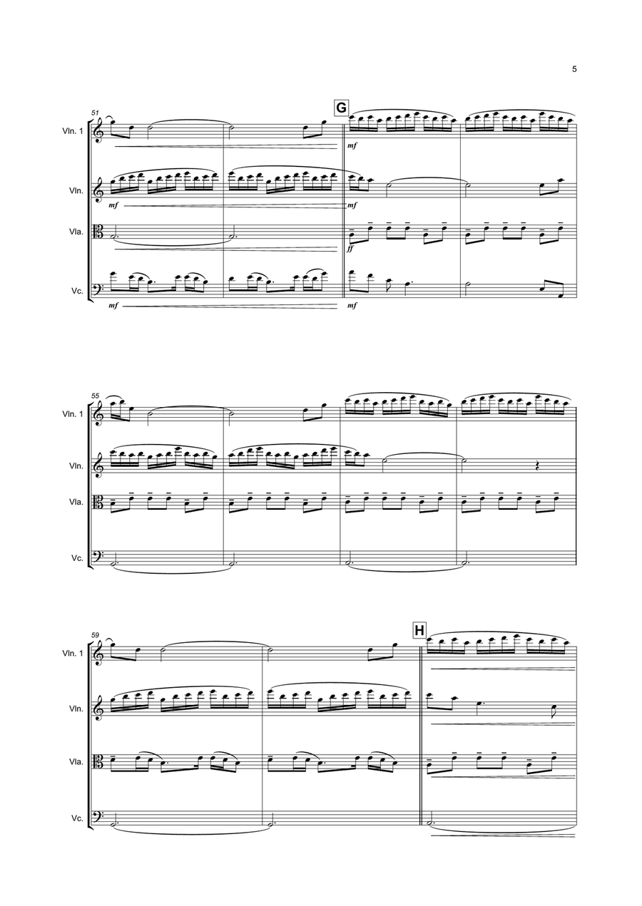 Cornfield Chase from the Paramount Pictures film INTERSTELLAR String Quartet scores gallery preview page 5