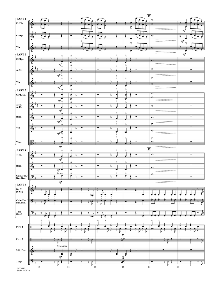 Shake It Off - Conductor Score (Full Score) Concert Band scores gallery preview page 4