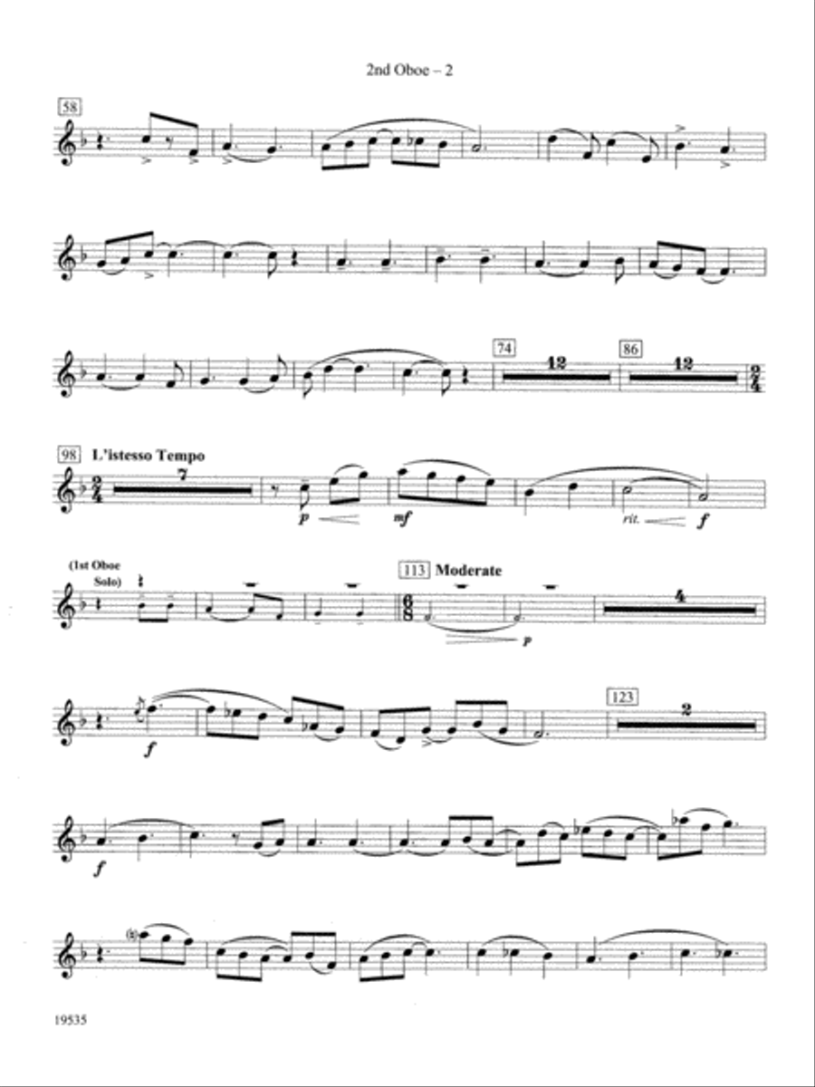Fantasy on an African-American Spiritual: 2nd Oboe Concert Band scores gallery preview page 2