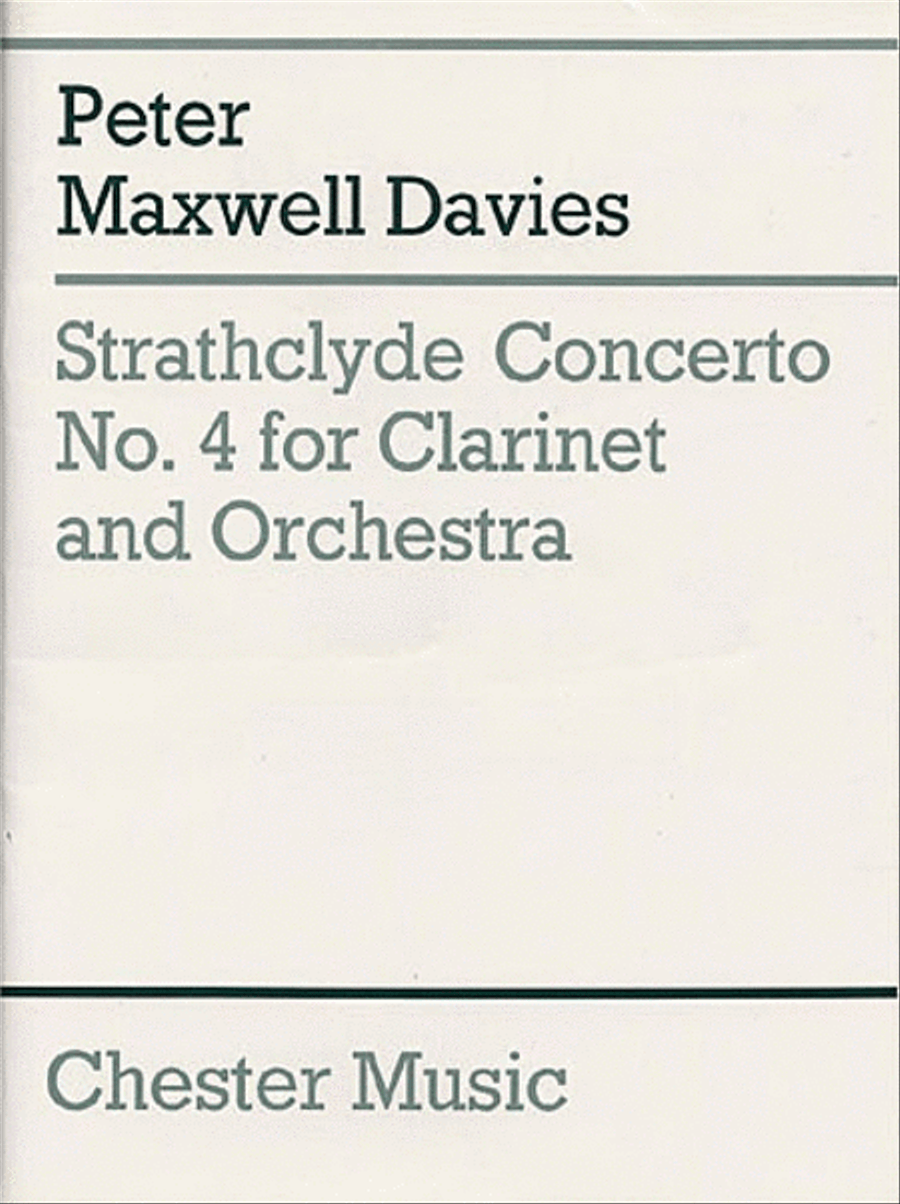 Peter Maxwell Davies: Strathclyde Concerto No. 4 (Clarinet Part) Clarinet Solo scores gallery preview page 1