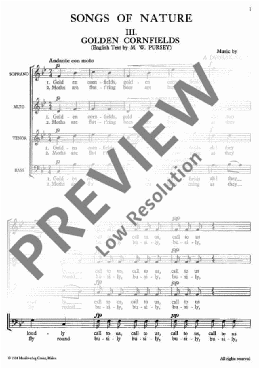 Songs of Nature 4-Part scores gallery preview page 2