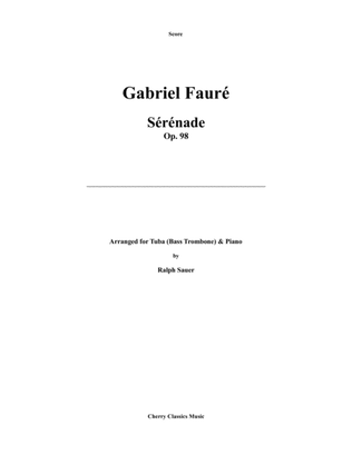 Book cover for Sérénade, Op. 98 for Tuba or Bass Trombone & Piano