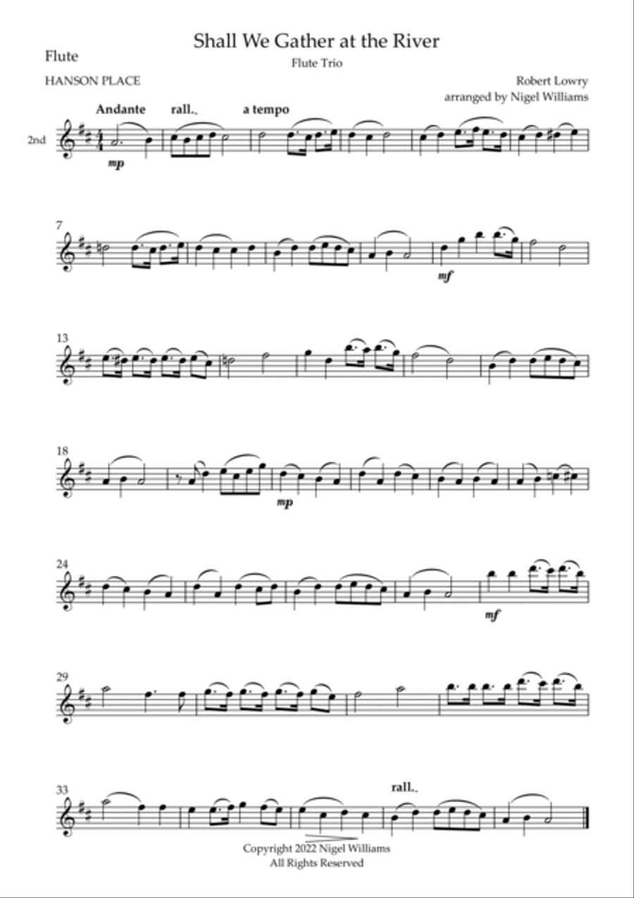 Shall We Gather at the River, for Flute Trio Flute Trio scores gallery preview page 2
