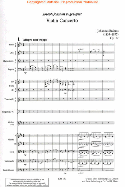 Violin Concerto in D Major Op. 77 image number null