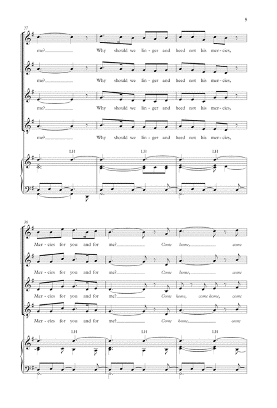 Softly and tenderly SSATB scores gallery preview page 5