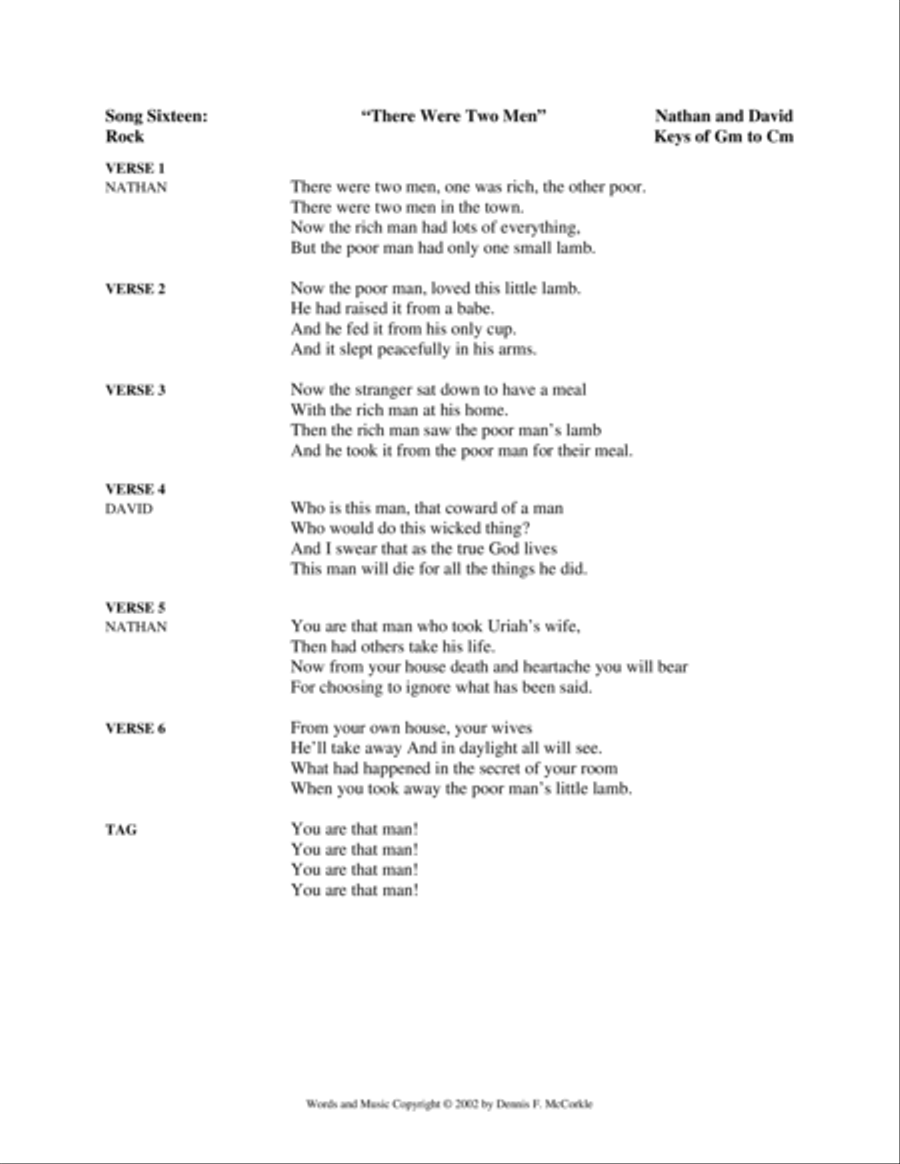 There Were Two Men (Nathan the Prophet and King David) from 