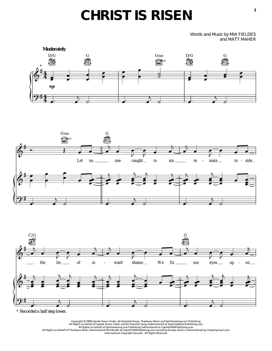 Christ Is Risen Acoustic Guitar scores gallery preview page 1