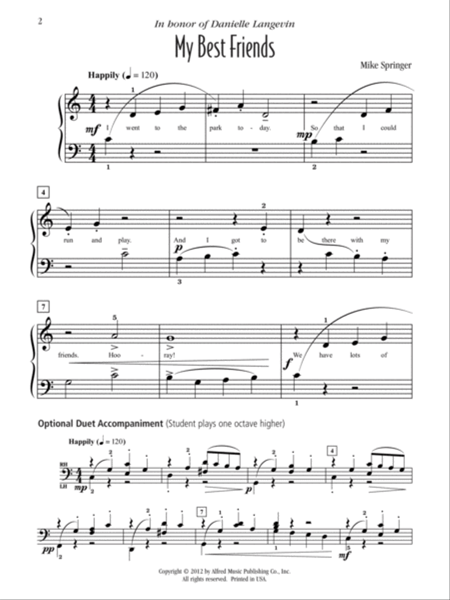 My Best Friends Easy Piano scores gallery preview page 2