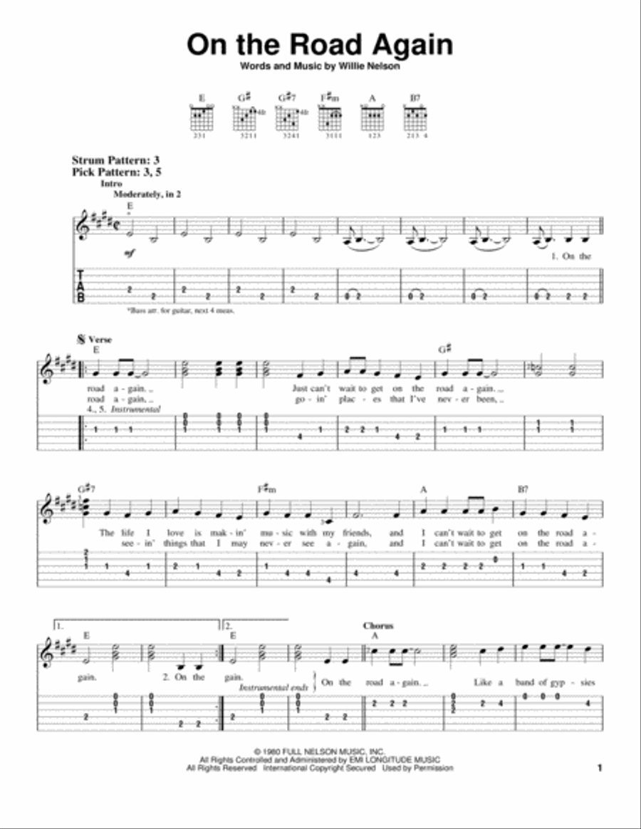 On The Road Again On The Road Again Acoustic Guitar scores gallery preview page 1