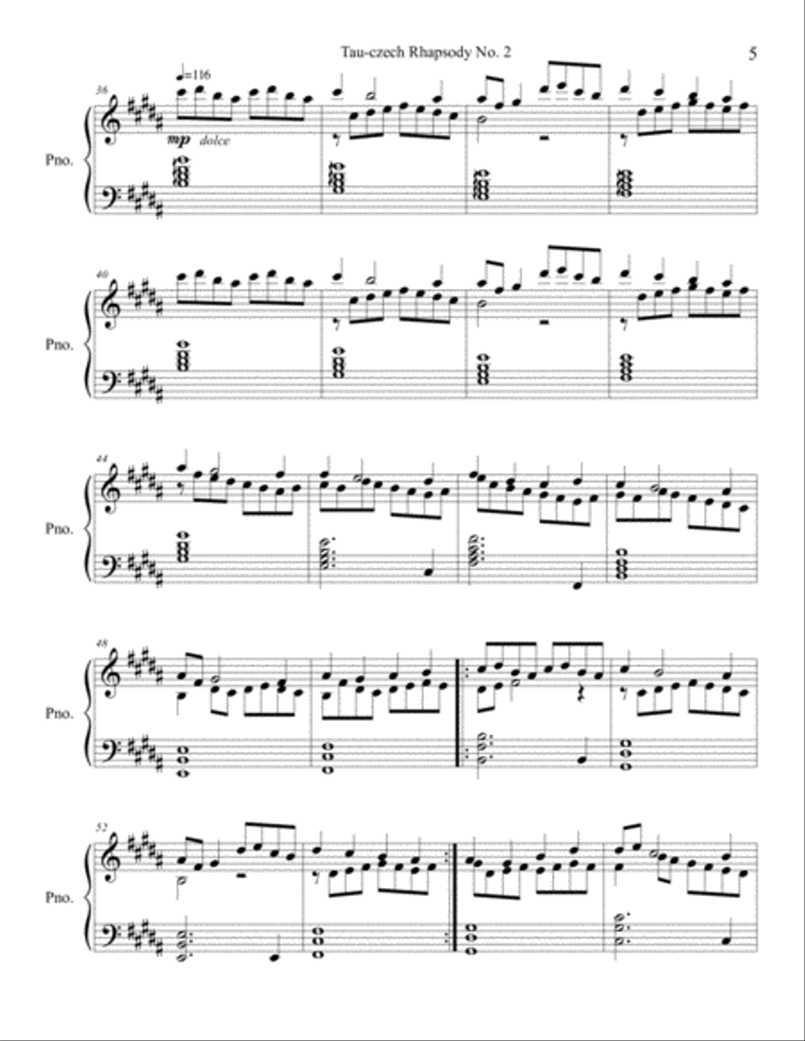 Tau-czech Rhapsody No. 2 Tau-czech Rhapsody No. 2 Piano Solo scores gallery preview page 5